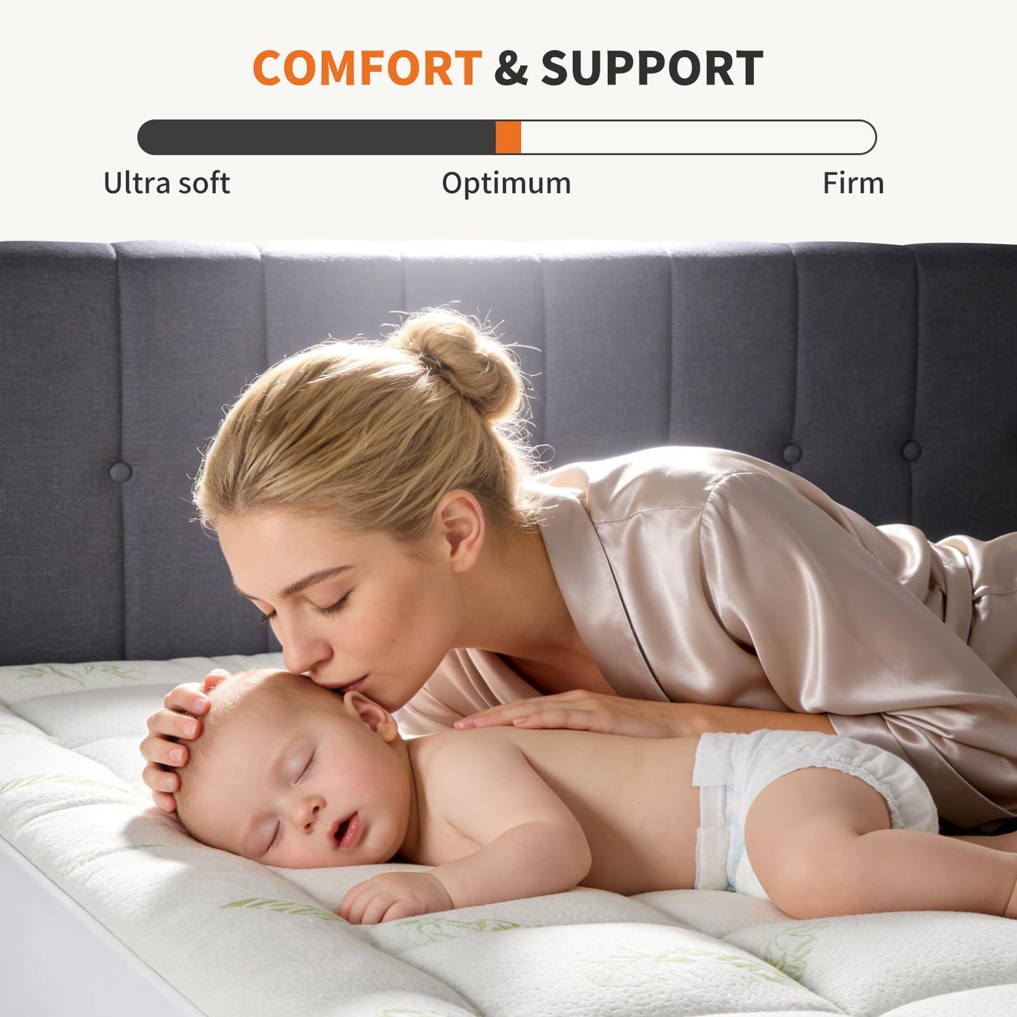 OLIXIS King Bamboo Viscose Mattress Topper, Cooling Breathable Bed Pad