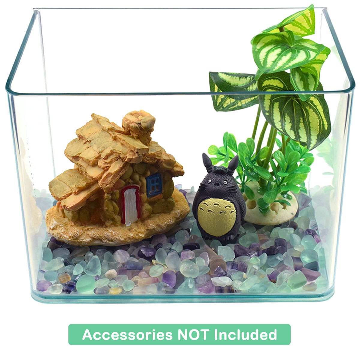 WAYBER Decorative Crystal Pebbles, 1 Lb/460g (Fill 0.9 Cup) Natural Quartz Stones Aquarium Gravel Sea Glass Rock Sand for Fish Turtle Tank/Air Plants Decoration
