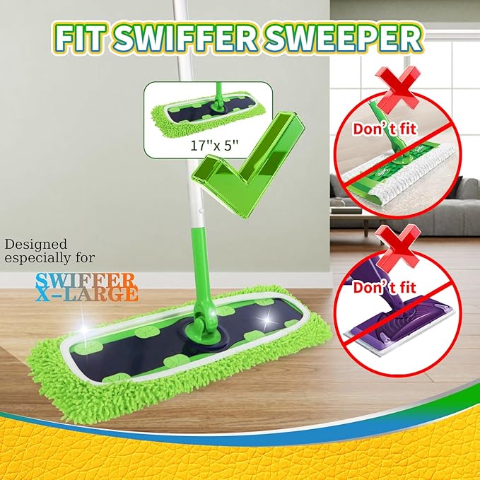 2 Pack X-Large Reusable 100% Coral Fleece Mop Pads Compatible