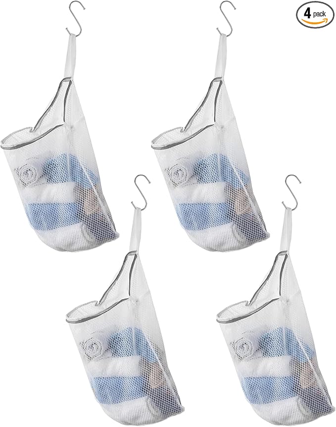4 Pcs Mesh Hanging Laundry Bag