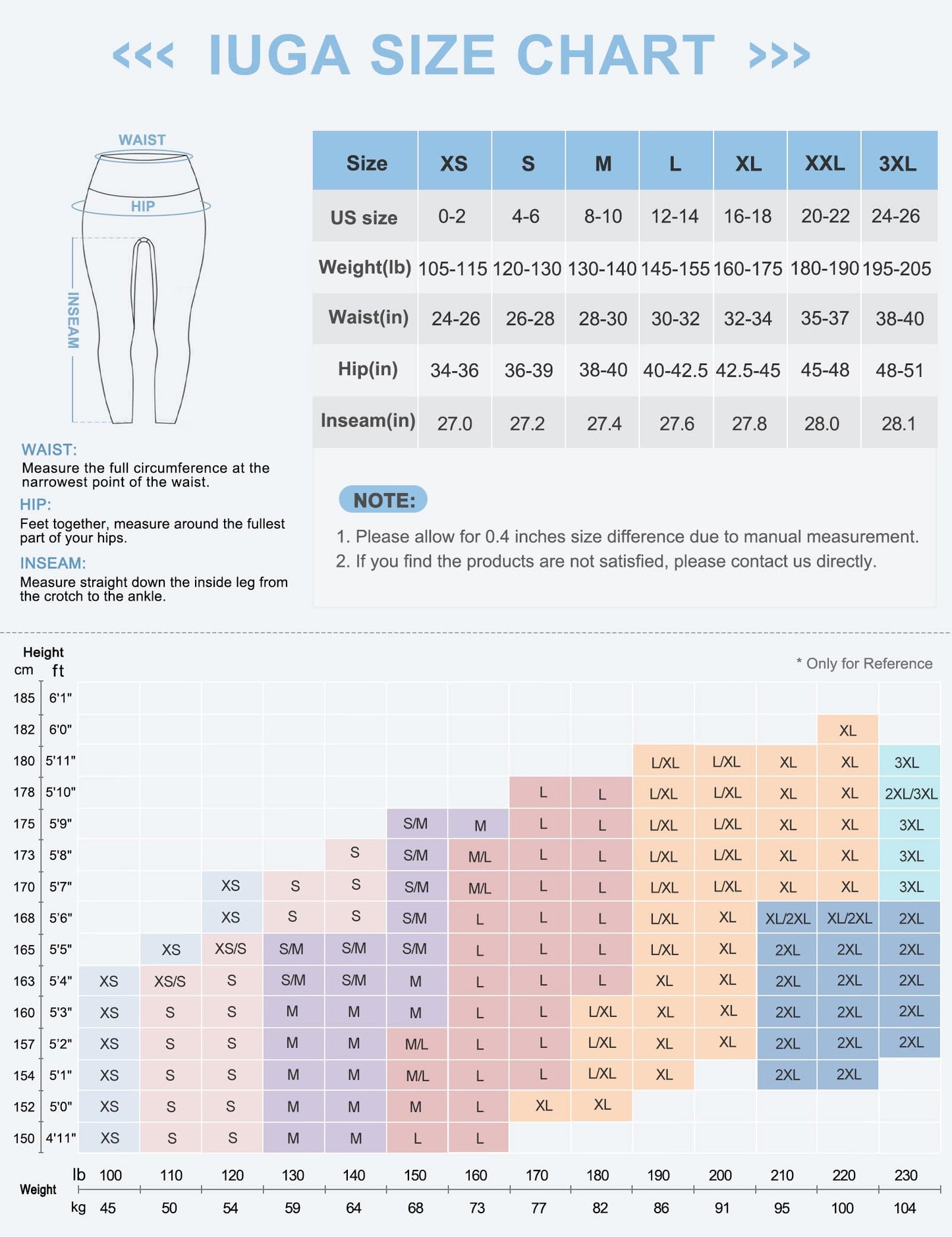 IUGA Yoga Pants with Pockets, Tummy Control, Workout Running Leggings with Pockets for Women, Black I840, M