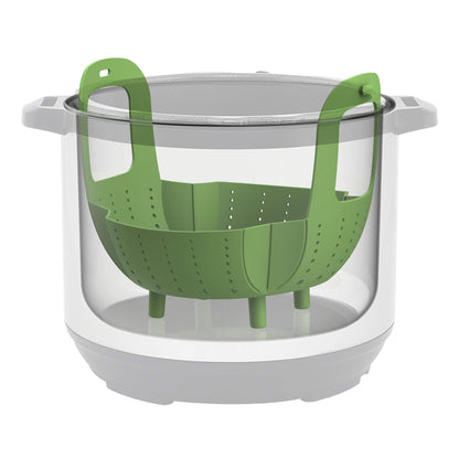 Instant Pot Official Silicone Steamer Basket, Versatile and BPA-Free, Compatible with 6 Qt. and 8 Qt. Cookers, Ideal for Steaming Vegetables, Fish, and More, Dishwasher Safe, Heat Resistant up (Green)
