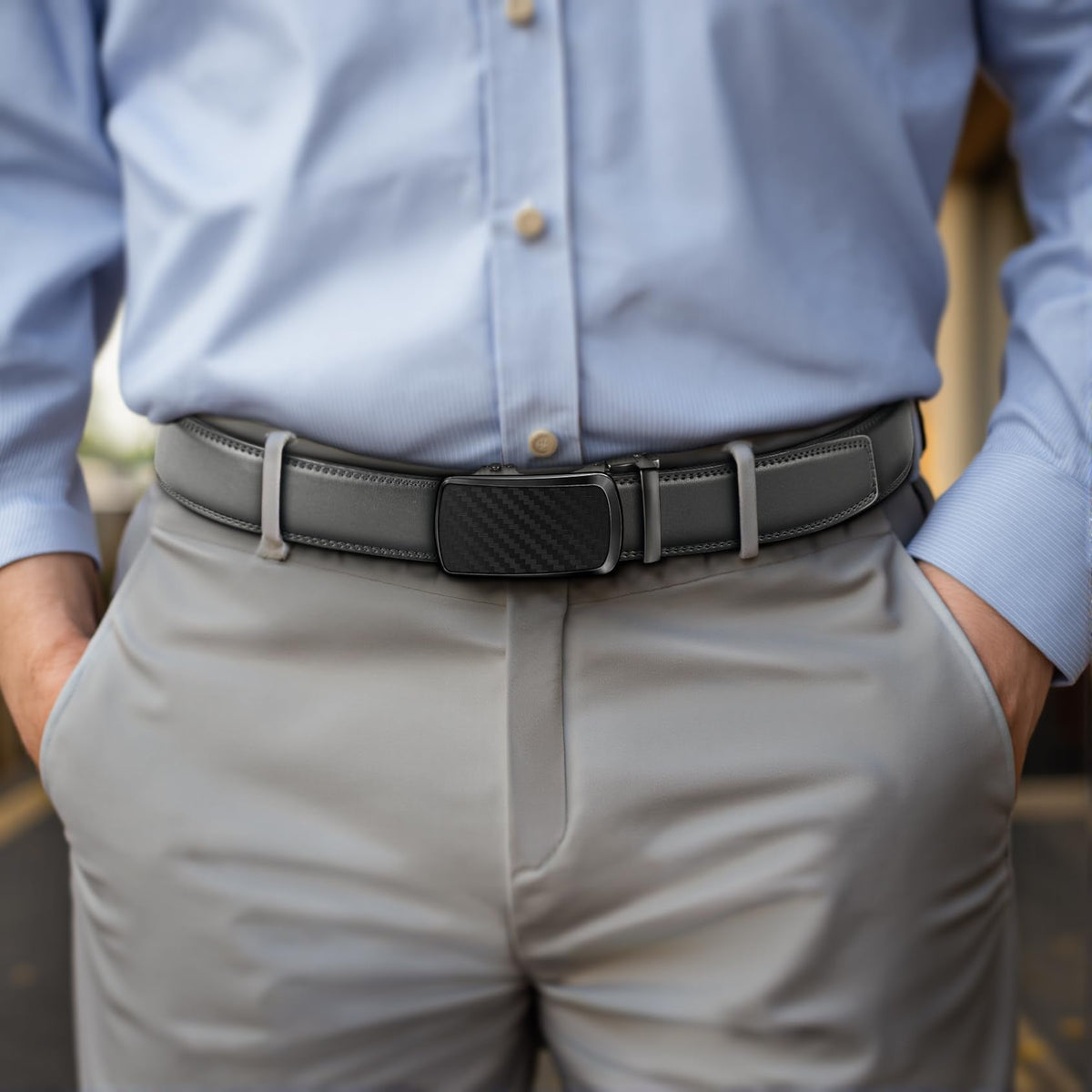 BULLIANT Men's Belt,Brand Ratchet Belt Of Genuine Leather For Gift Men Dress,Size Customized(Dark Gray,30"-36" Waist Adjustable)