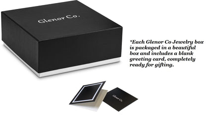 Glenor Co Sunglasses Organizer Case - 8 Slot Storage Holder to display Sunglass/Eye Glasses - Modern Box with Clear Glass Top and Metal Buckle for Men and Women - Carbon Fiber Leather Design - Black