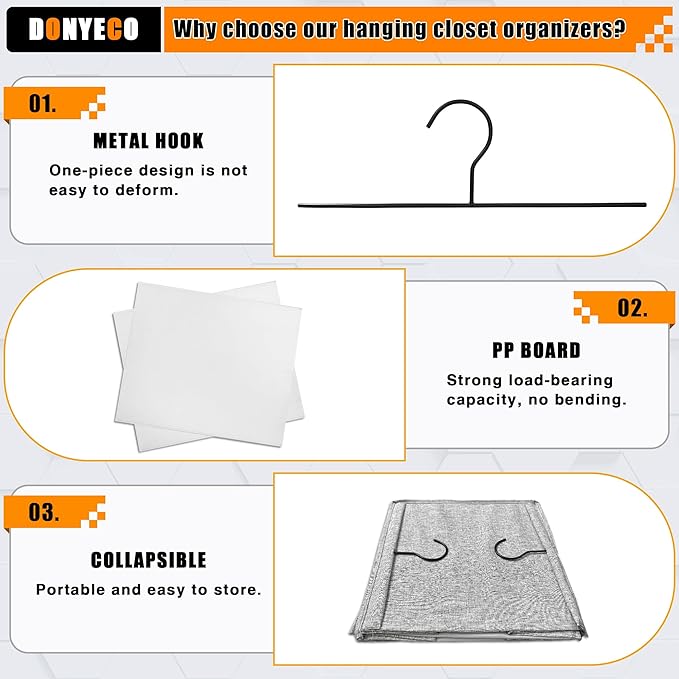 5-Shelf Hanging Storage Closet Organizer, Linen Rv Storage and Organization