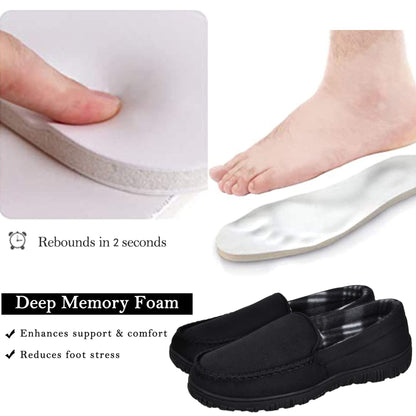 MIXIN Slippers for Men Moccasin House Shoes with Comfortable Memory Foam Size 9 Black
