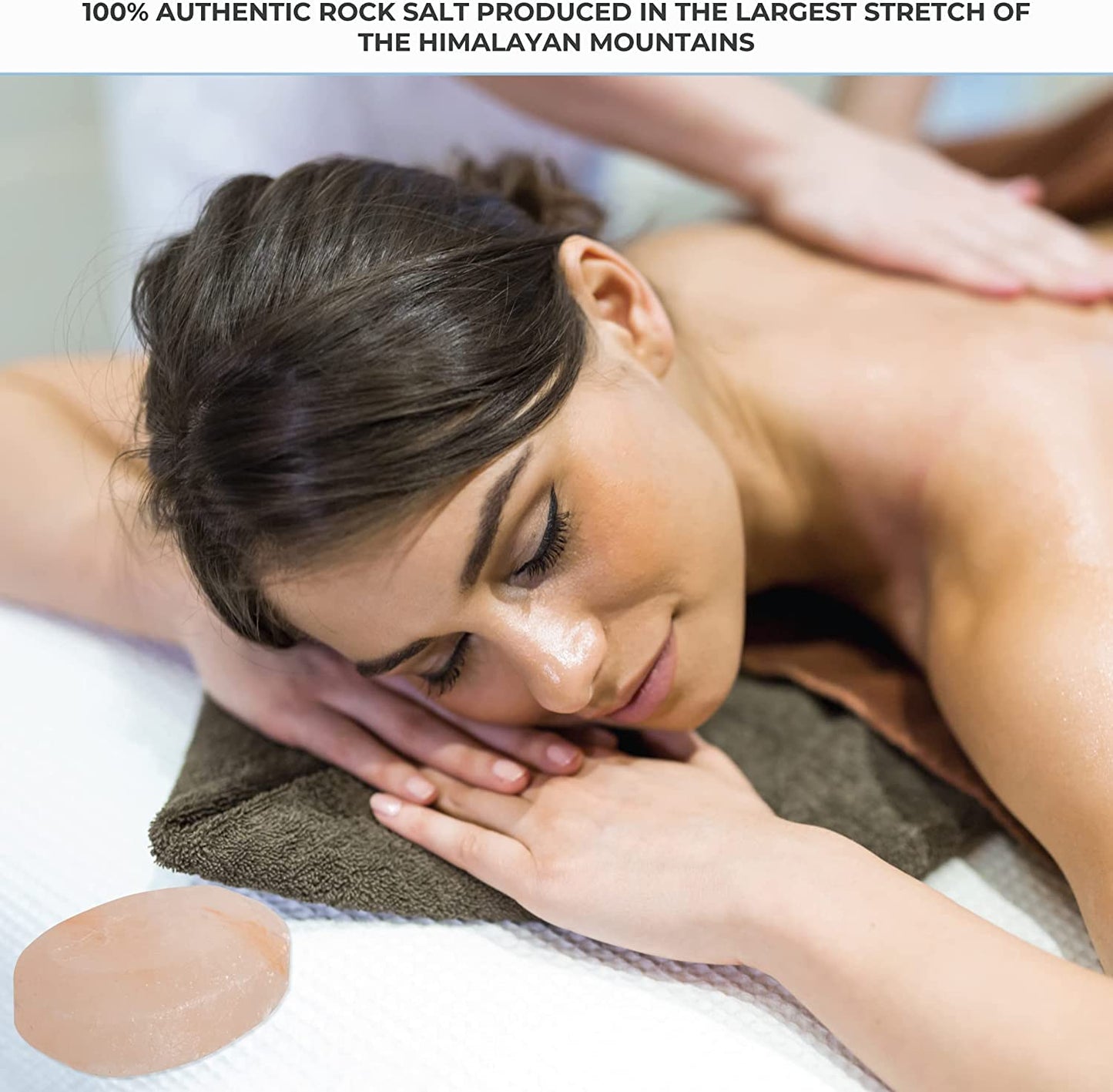 Pure Himalayan Salt Works Flat Oval Massage Stone, Pink Crystal Hand-Carved Stone for Massage Therapy, Deodorant and Salt and Sugar Scrubs, 2.5” W x 3.5” L x 1” D (Pack of 6)
