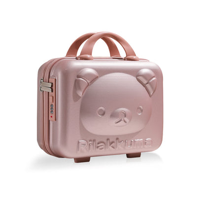 Balakaka Vanity Case with Zipper 30x15x23 cm, 10 L Hard Shell Vanity Case with Combination Lock, Portable Water Proof Travel Makeup Case with Handle for Women Girl, Rose Gold