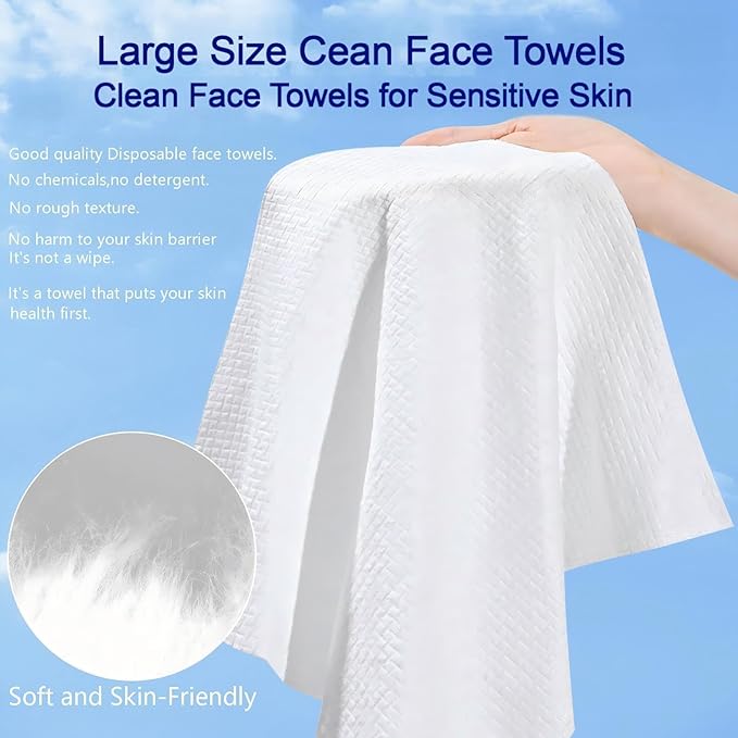 Clean Face Towels, Disposable Face Towels, Makeup Remover Dry Wipes, 10in X