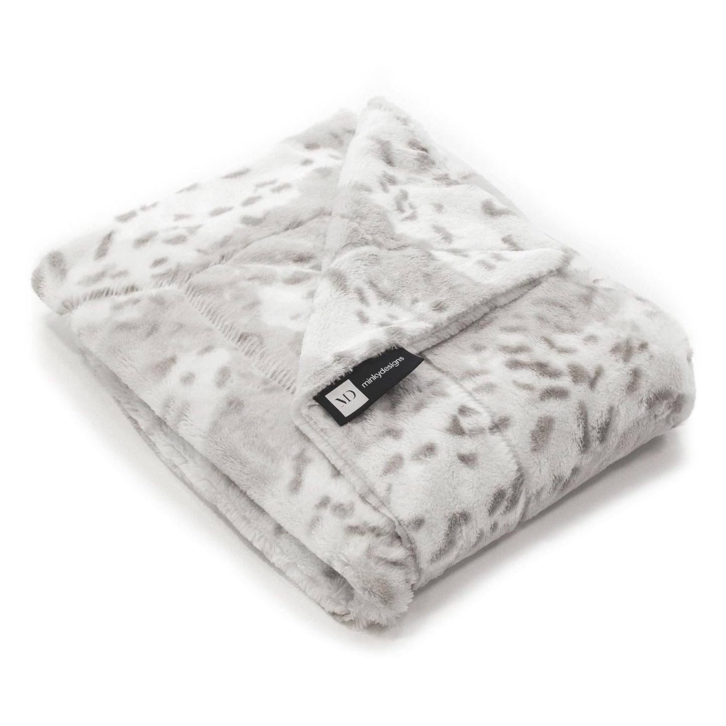 Minky Designs Arctic Lynx Minky Blanket – Ultra Soft Faux Fur Throw Blanket for Couch, Bed & Home – Fluffy, Warm & Luxurious – Posh Collection (Large, 60x72)