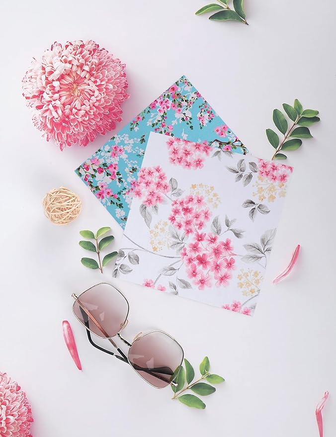 6PCS Thickened Glasses Cleaning Cloth Elegant Flower Design Microfiber Cleaning