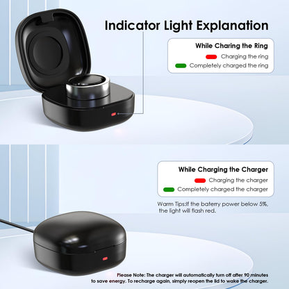 WONJOY Wireless Charging Case Compatible with Oura Ring Gen3 Charger - Size 6 - Portable Travel Charging Box for Smart Ring (6)