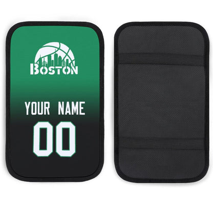 ZSX74B Custom Basketball Car Armrest Covers Universal Auto Center Console Pad Car handrail Box Cushion Personalized Add Name & Number Fans Gift Fit Suit for SUV Truck Sedan Van