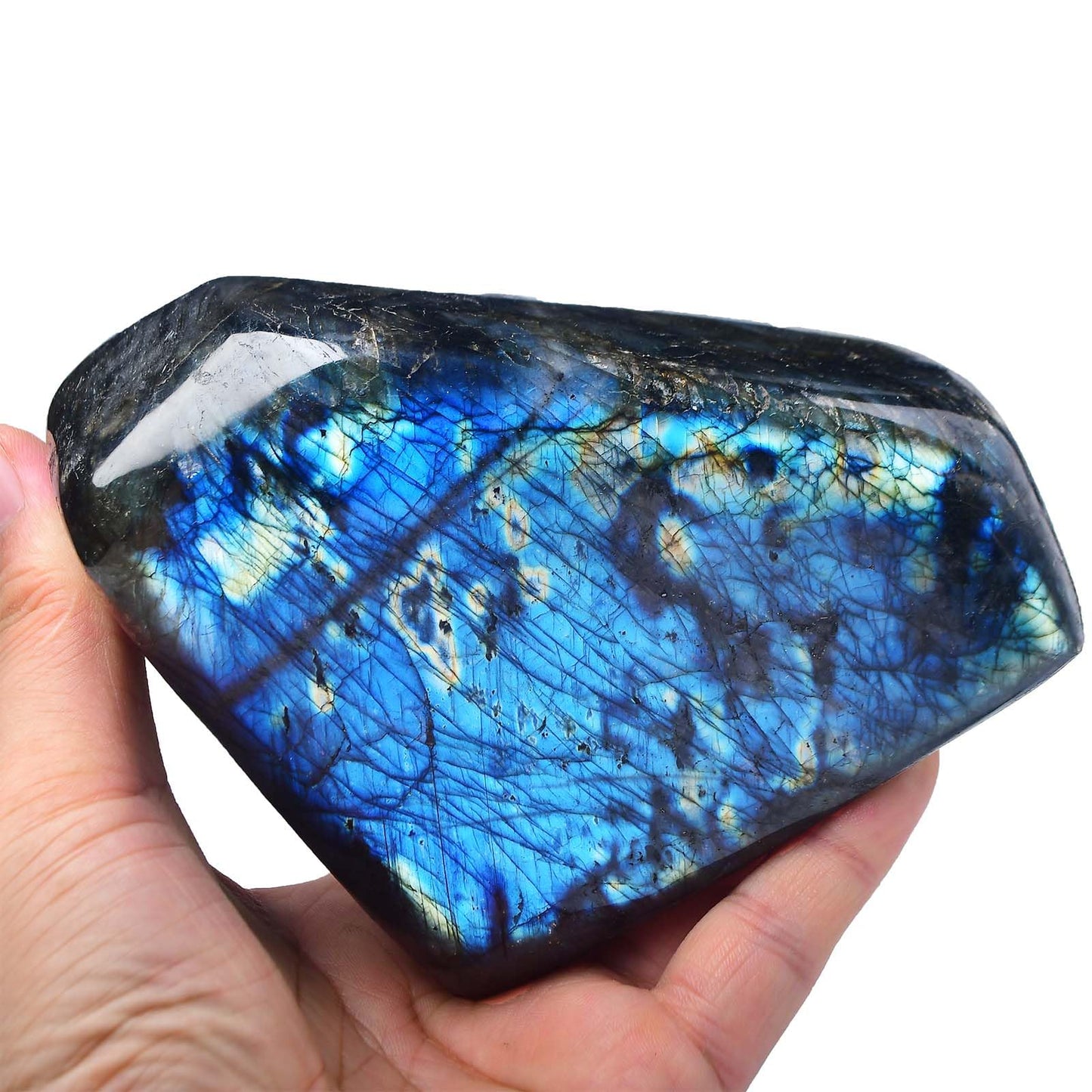 FZBHRO Large Labradorite Rock Polished Slab Block Healing Crystal Stone for Meditation Gift Home Decor 2.2-2.6 Pound