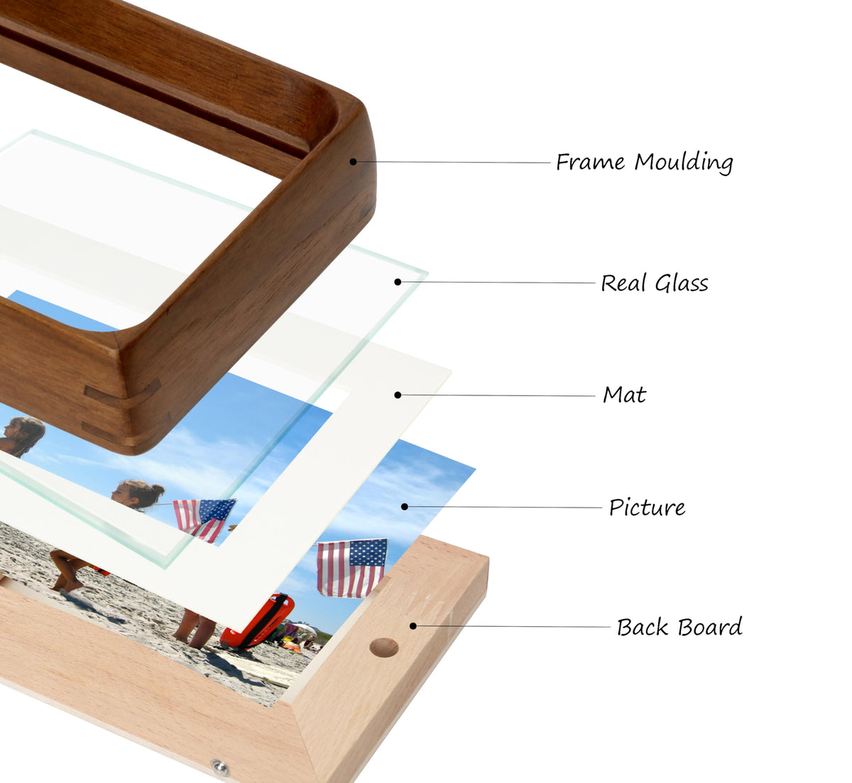 XKIILH 11x14 Picture Frames Walnut Solid Wood with Real Glass Vertical Horizontal Standing Display Photos 5x7/8x10 with Mat or 11x14 Without Mat Lovely Gift for Desk Tabletop Wall Mount H14