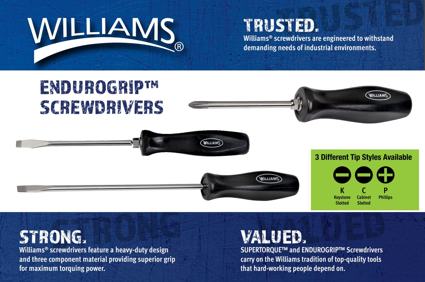 Williams Jhw100P-8Md 8-Piece Endurogrip Mixed Screwdriver Set