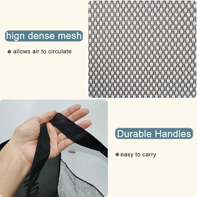 2Pack Mesh Pop Up Laundry Hamper, Foldable Laundry Basket
