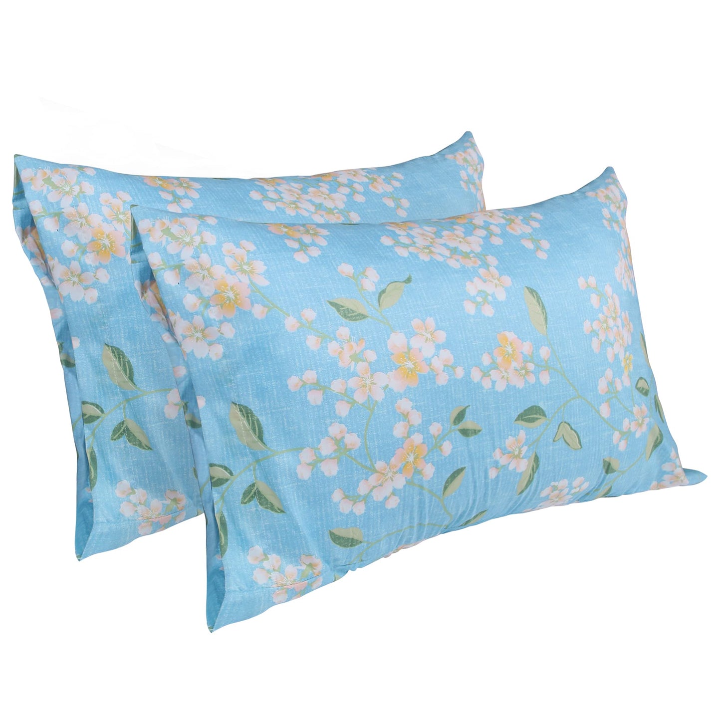 JSD Blue Floral Printed Sheet Set Queen Size, 4 Piece Soft Spring Pattern Microfiber Sheets Extra Deep Pocket