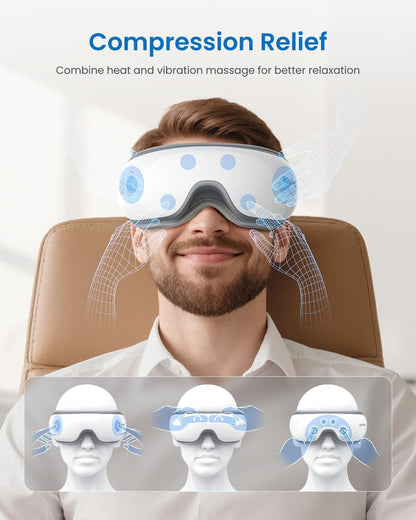RENPHO Eye Massager with Heat, Valentines Day Gifts for Her Him Birthday Gifts for Women Mom, FSA Eligible HSA Eye Mask for Migraine,Sleep Mask for Dry Eyes Relax, Handheld Massager Eyeris 1