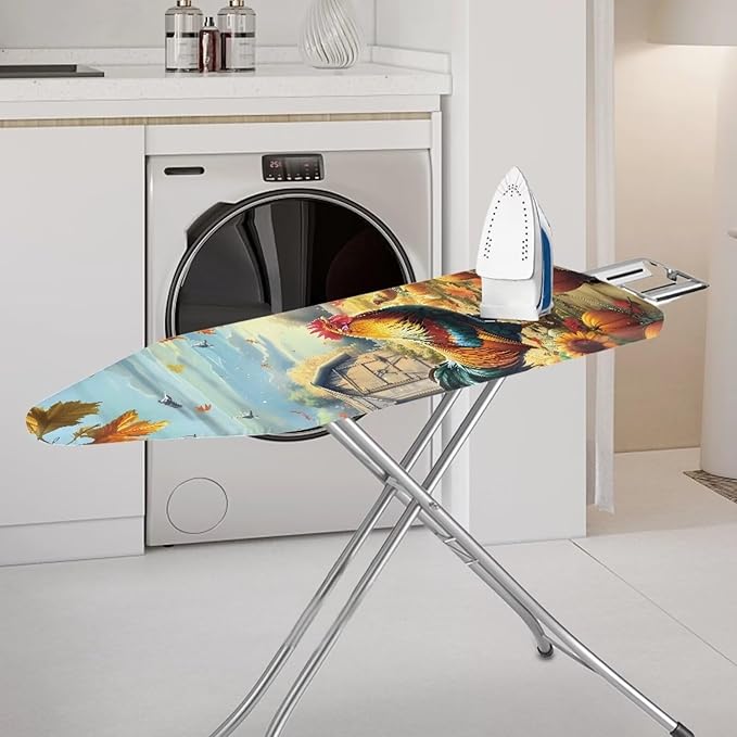 Farm Rooster Ironing Board Cover, Resist Scorching and Staining, 15x54 Heavy