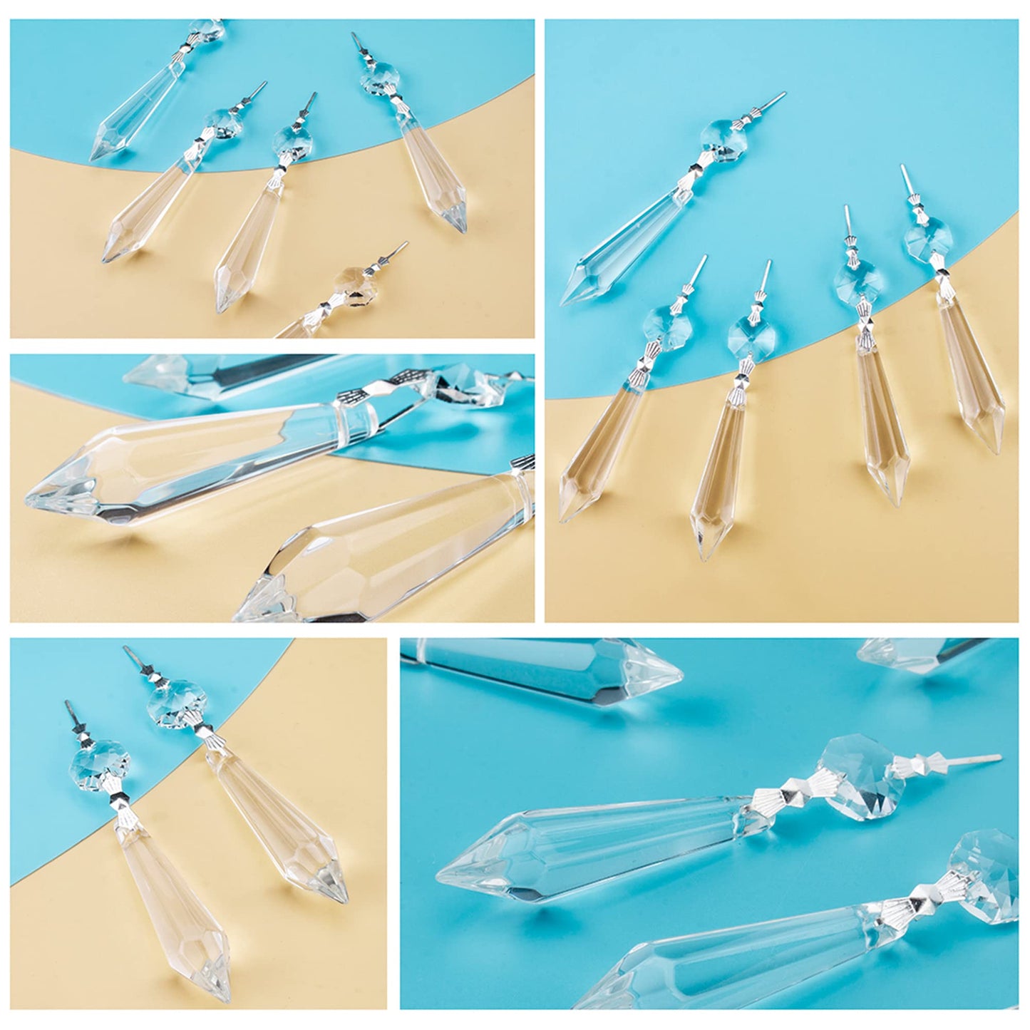 H&D HYALINE & DORA 20PCS 55mm Clear Chandelier Icicle Crystal Prisms Lamp Decoration