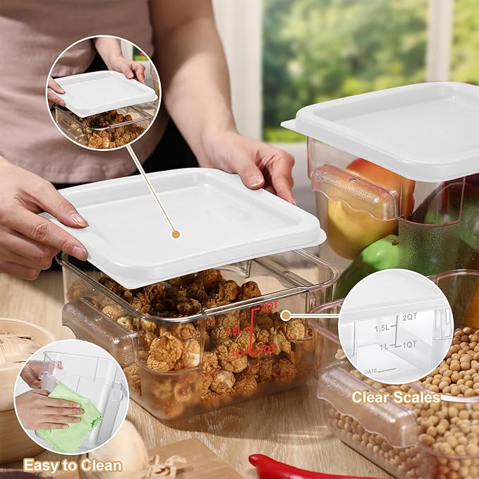 Barydat 4 Pcs Square Food Storage Containers