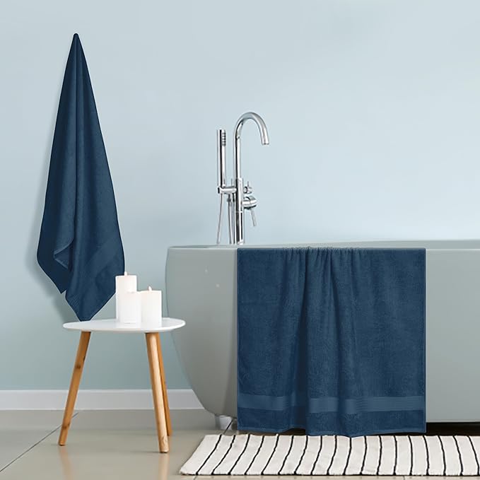 GLAMBURG Premium Cotton Oversized 2 Pack Bath Sheet 35x70-100% Pure Cotton