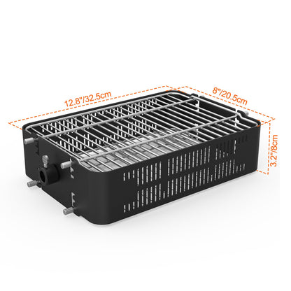 onlyfire Adjustable Rotisserie Basket, Stainless Steel Flat Rotating Cages Fits 1/2" Hexagon, 3/8" Hexagon, 3/8" Square & 5/16" Square Rotisserie Spit Rods and Most Chacoal, Kamado and Gas Grills