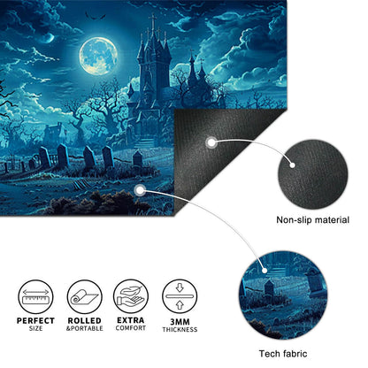 HOMETITUTE Large Mouse Pad 31.5x11.8 Inch Gaming Mousepad Moonlit Graveyard Night Art Non-Slip Keyboard Desktop Protector Mat XL Mouse Pad for Home Office Laptop Wireless Mice Accessories
