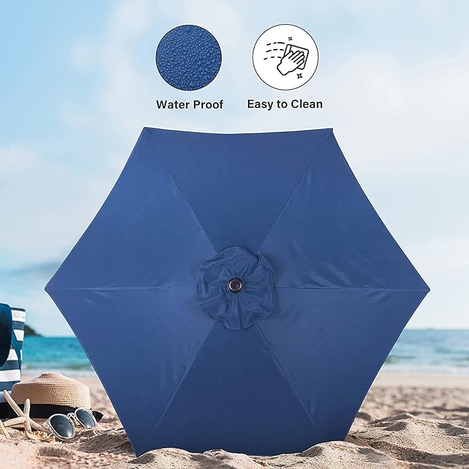 Simple Deluxe 9' Patio Umbrella Outdoor Table Market Yard Umbrella with Push Button Tilt/Crank