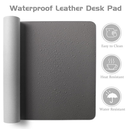 Aothia Leather Desk Pad Protector - Large Mouse Pad, Office Desk Mat, Non-Slip PU Leather Desk Blotter, Laptop Desk Pad, Waterproof Desk Writing Pad for Office and Home (Gray, 38" x 13.7")