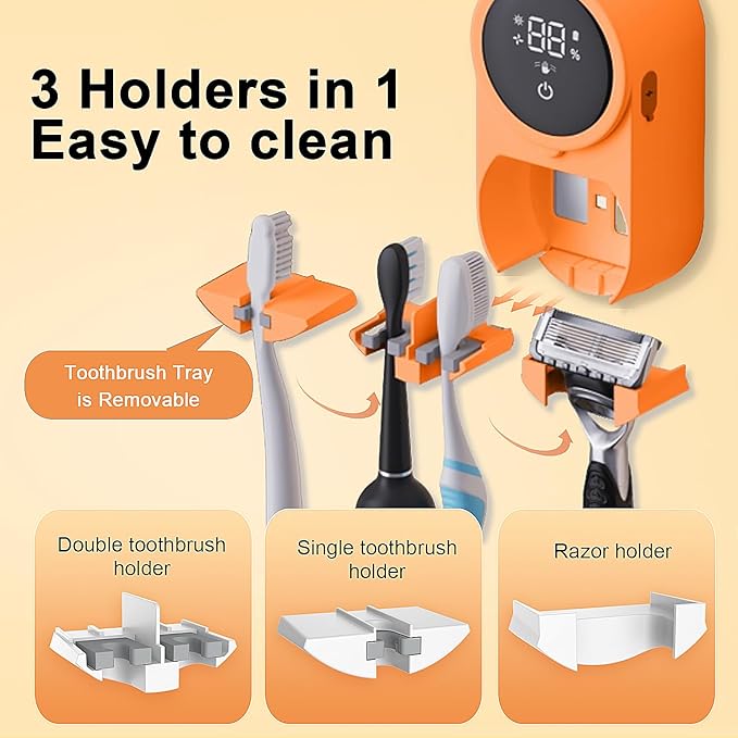 Toothbrush Holder and Cleaner Razor Holder/Dryer Light Cleaning and Air Drying