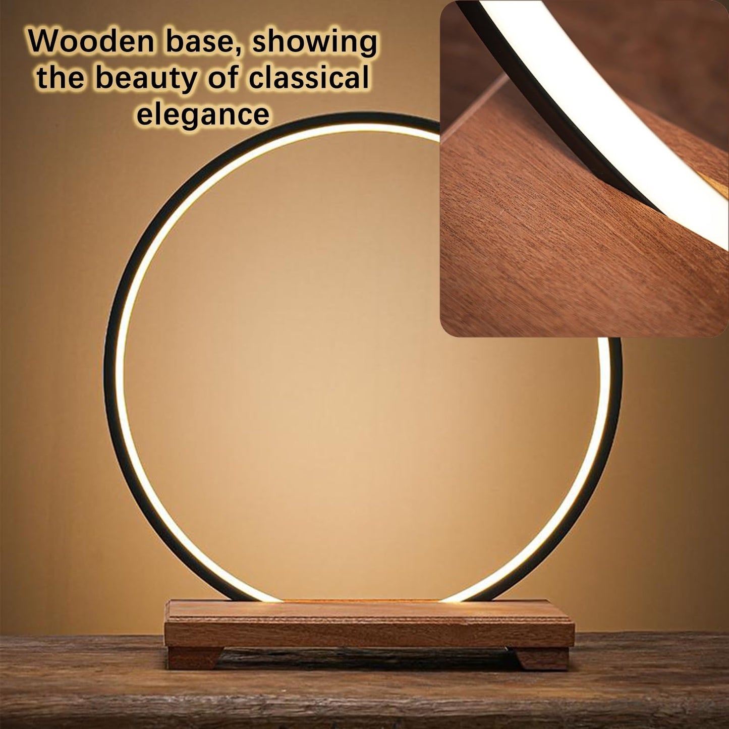 Tabletop Wooden Buddhist Altar Cabinet With LED Lamp Ring Household Shrine Altar Table Small Buddha Statue Base Zen Prayer Tea Table Ornaments for Living Room Entrance Office Decor.(B,25cm/9.8in)