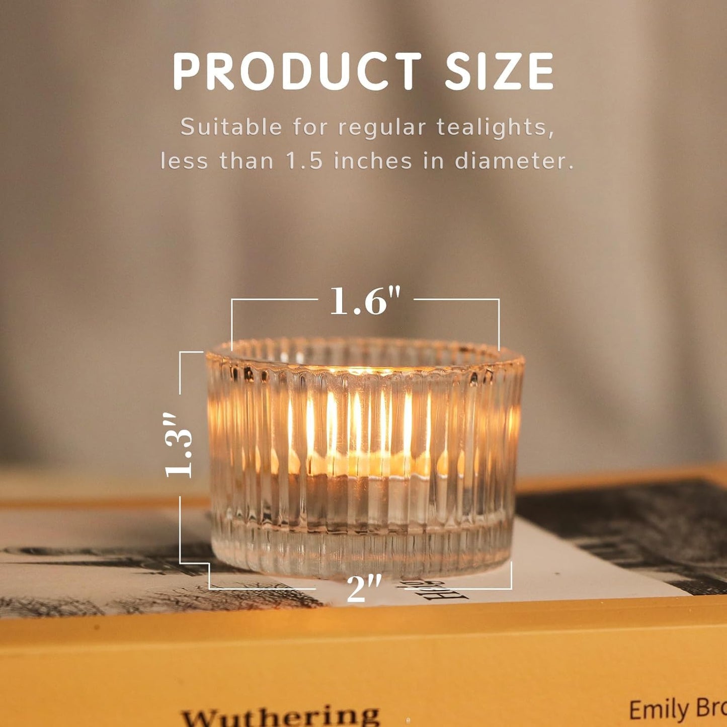 HAVITI 24 Pack Clear Tealight Candle Holders, Glass Votive Candle Holders for Fall Wedding Table Centerpiece, Home Decor and Party Supplies