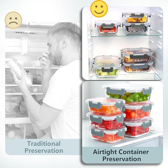 12 Pack Glass Food Storage Container Set