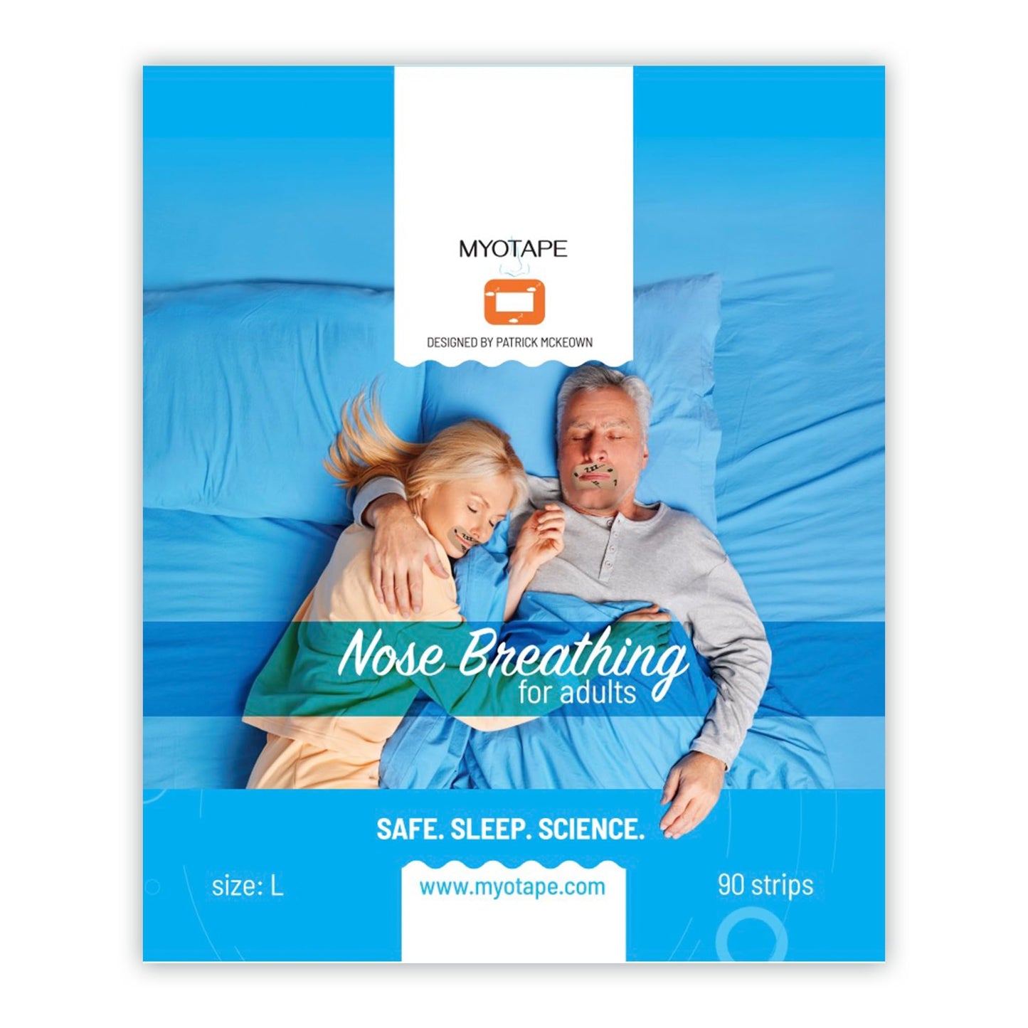 MyoTape - Mouth Tape for Adults - 90 Nights - Reduce Snoring - Safe Alternative to Mouth Tape - Improve Your Sleep - Promote Nasal Breathing - Men/Women/Unisex - Comfortable & Gentle On Skin