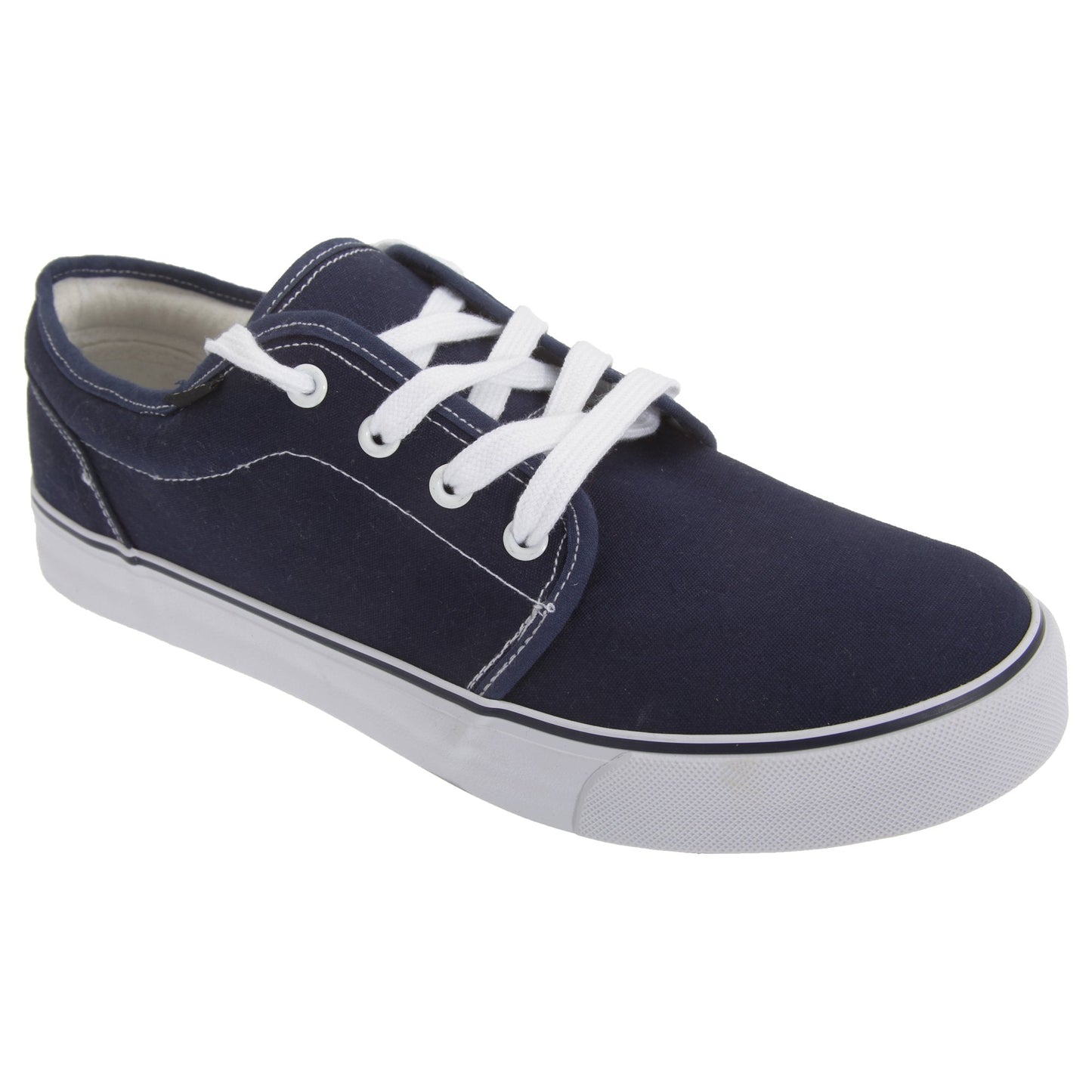 Classic Retro Canvas Lace Deck Shoes In 3 Colours (6, Navy)