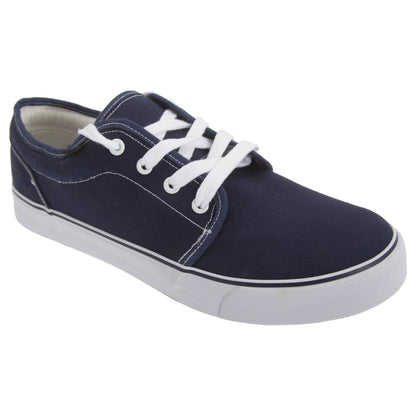 Classic Retro Canvas Lace Deck Shoes In 3 Colours (6, Navy)