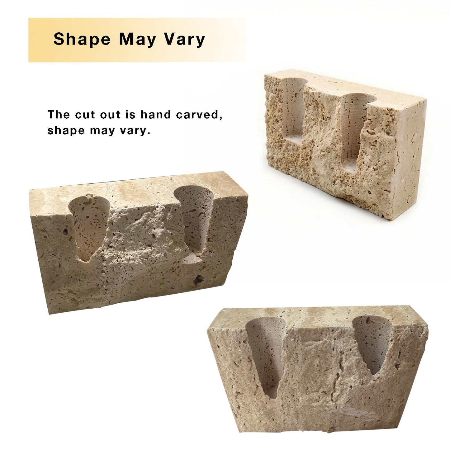 Marble Taper Candle Holder,Travertine Stone Candlestick Holder, Beige