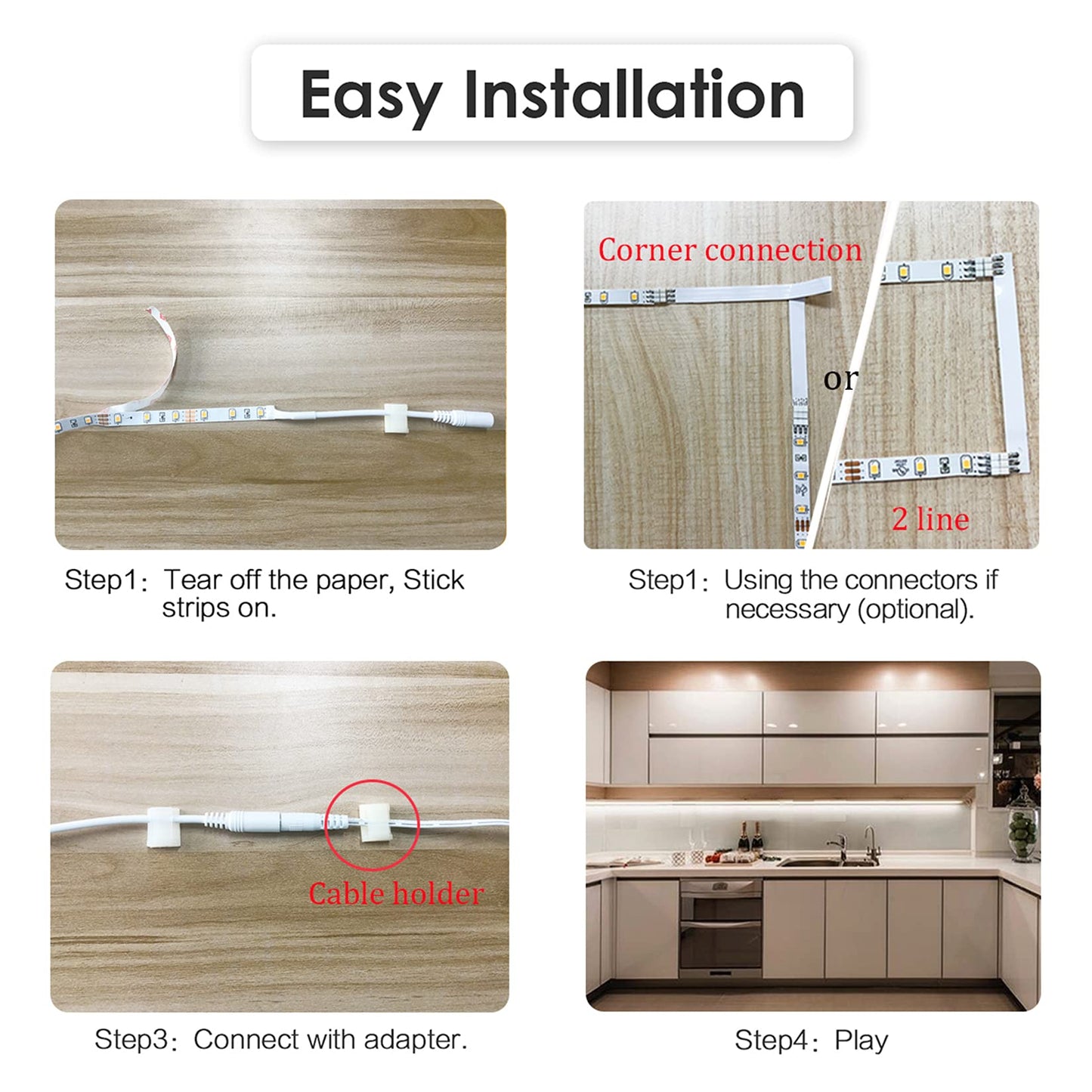 LED Under Counter Light, Wobane Dimmable Under Cabinet Lighting, 8 PCS LED Strip Light Bars with Remote Control for Kitchen,Shelf,Pantry,Showcase,Desk,Cupboard 6000K White, Timing, 20W 1900LM,13 ft