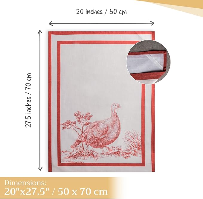 Maison d' Hermine Kitchen Towels Set of 3 100% Cotton 20" x 27.5" Reusable