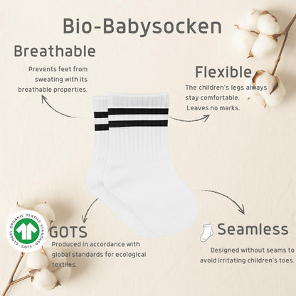 bistyle Baby Grip Ankle Socks 6 Pairs | Newborn Infant Toddlers Socks Organic Cotton | Kids Boys Girls Ankle Socks (as8, age, 2_years, 3_years, Black (Striped))