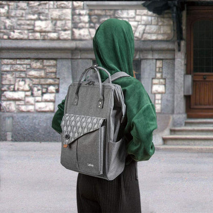 Lekesky Laptop Rucksack Bag 15.6 Inch Computer Backpack School Bag for Travel Business College Women Men- Grey