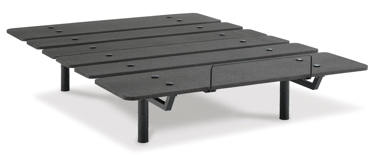 Signature Design by Ashley Cosmic Power Base Traditional Full Adjustable Base with Head and Foot Incline, Wireless Remote and USB Ports, Black