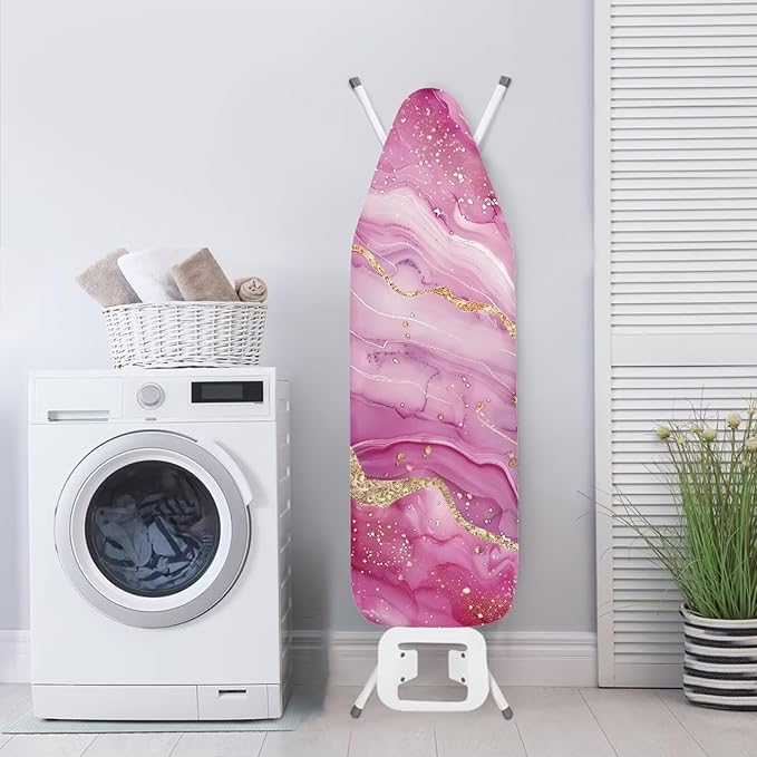 Pink Marble Ironing Board Cover Heat Reflective Anti-dust, Soft Fabric Cover