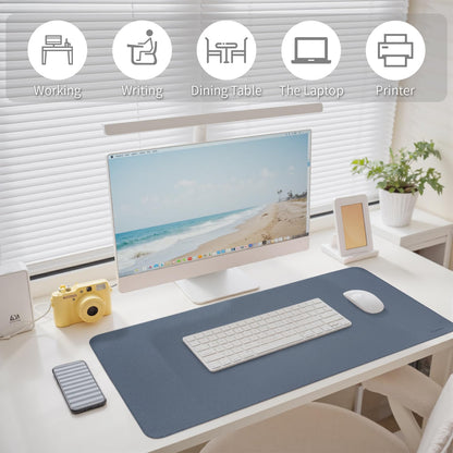 PROMATTOO Oversized Non-Slip Desk Pad Protector with Premium Gift Box – Vegan Leather Waterproof Laptop Mat for Keyboard & Mouse, Grips Desk Firmly – Large Office Pad– Dusk Navy