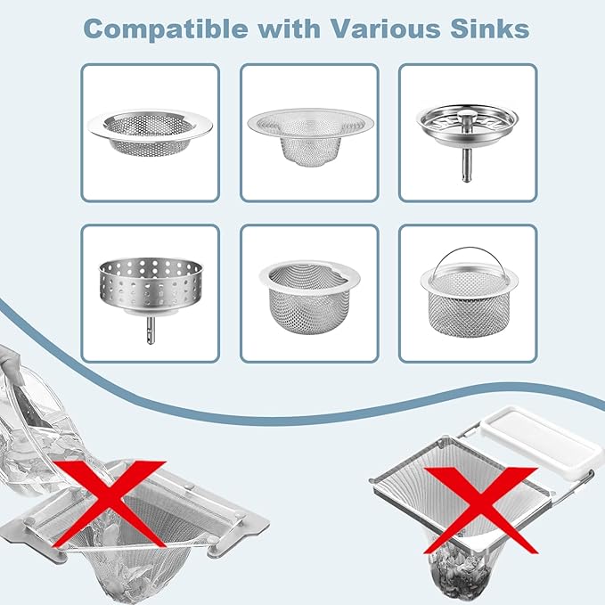 200 PCS Kitchen Mesh Sink Strainer, Disposable Sink Strainer Covers, Drain Nets