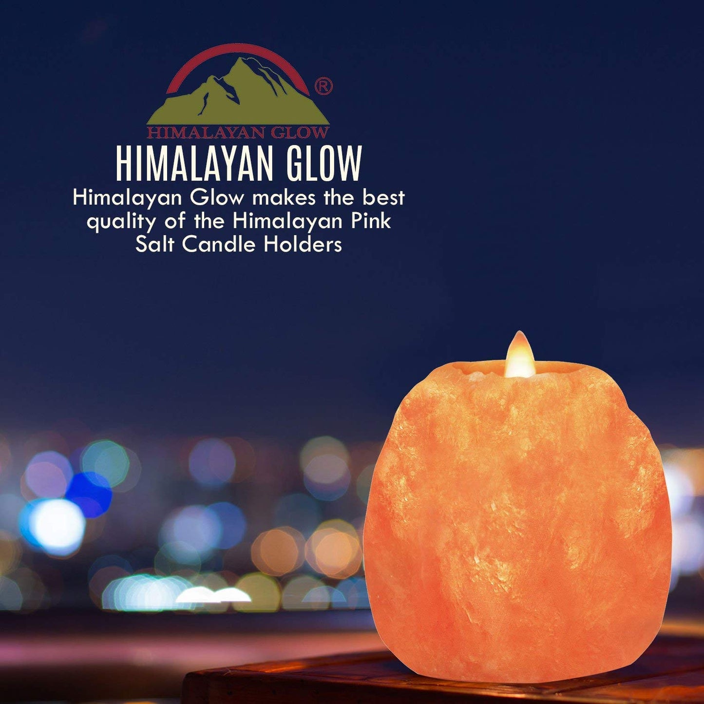 Himalayan Glow Candle Holders, Hand Crafted Himalayan Salt Candle Holder – 4 Pack