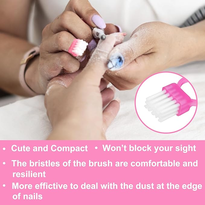 Nail Brush Rings SHEERBLISS Mini Nail Brushes 20pcs Hand Fingernail Brush