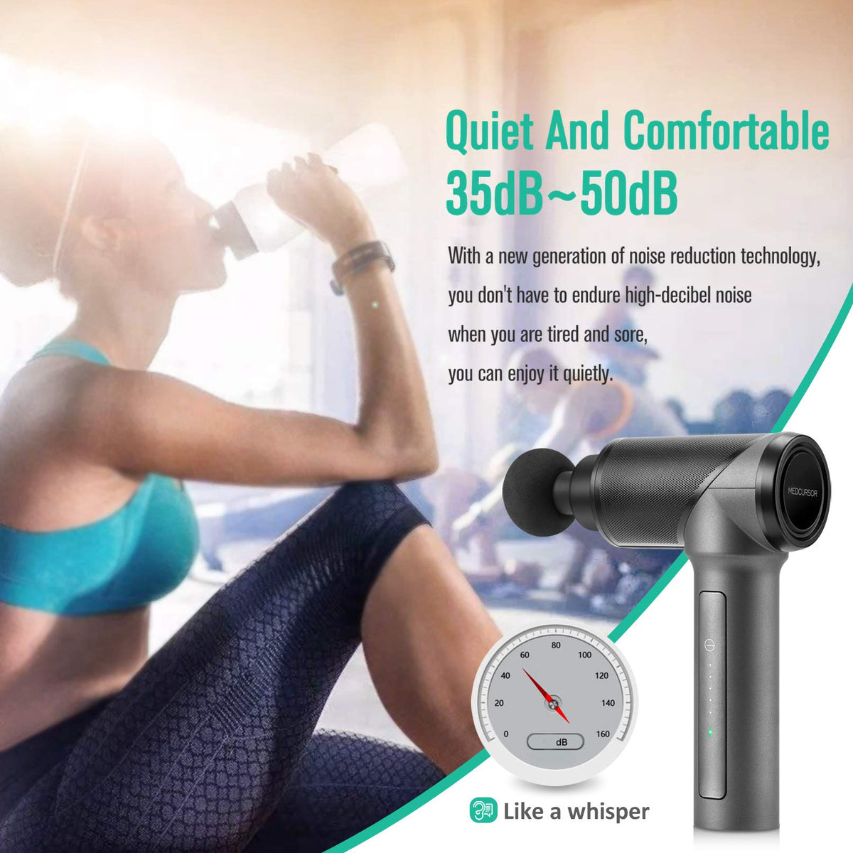 Medcursor Massage Gun, High Intensity Brushless Motor, Handheld Percussion Deep Tissue Massager with 6 Massage Heads for Sore Muscle and Stiffness, FSA and HSA Eligible, Gifts for Father/Dad (Gray)